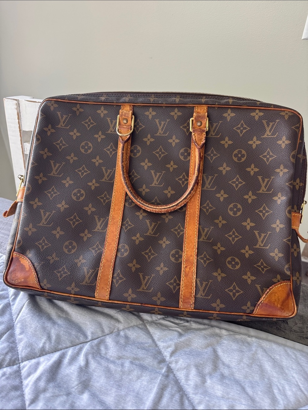 Louis Vuitton vintage document work bag soft briefcase